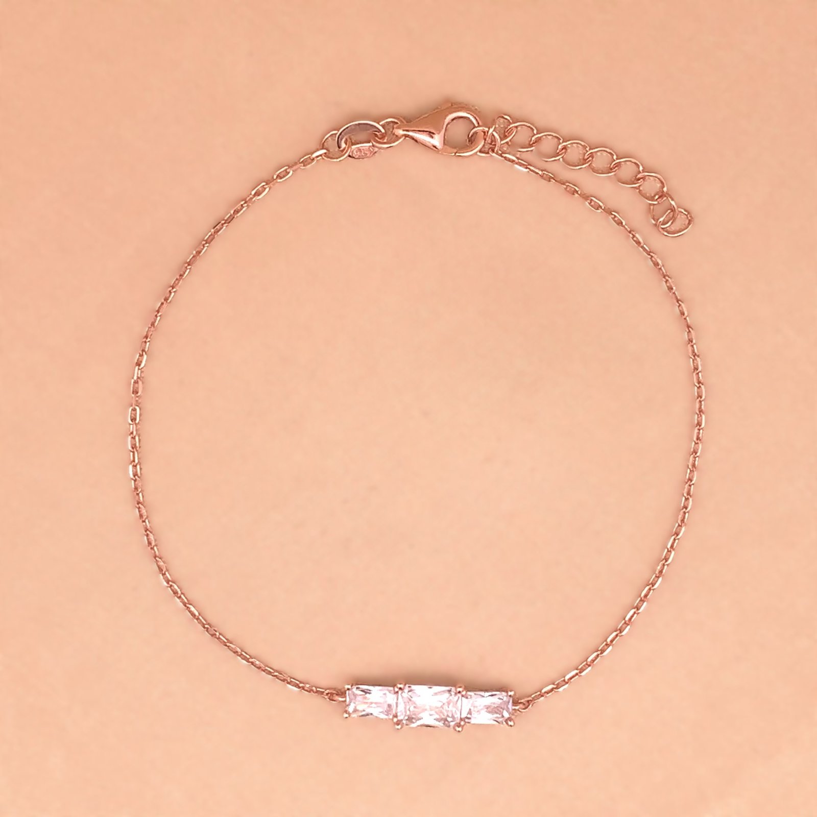 Dazzling Trio Bracelet (Pure Silver) - Rose Gold